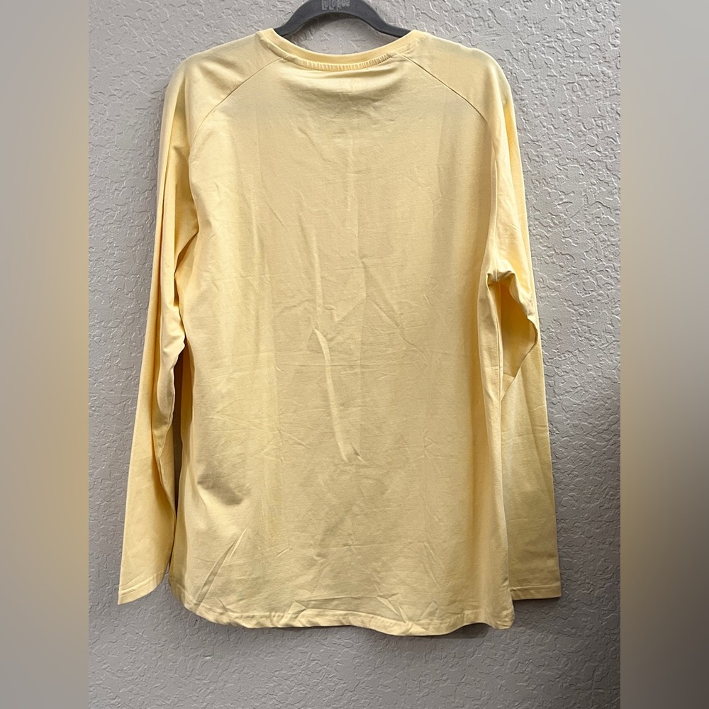 Alphalete Men's Butter Soft Performance Fit Baby Yellow Long Sleeve Shirt XL - Picture 2 of 8